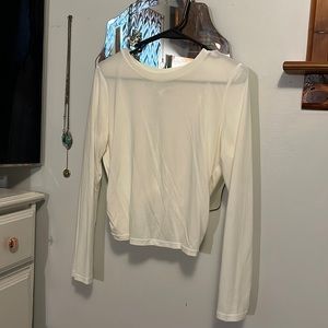 Halara white crop top